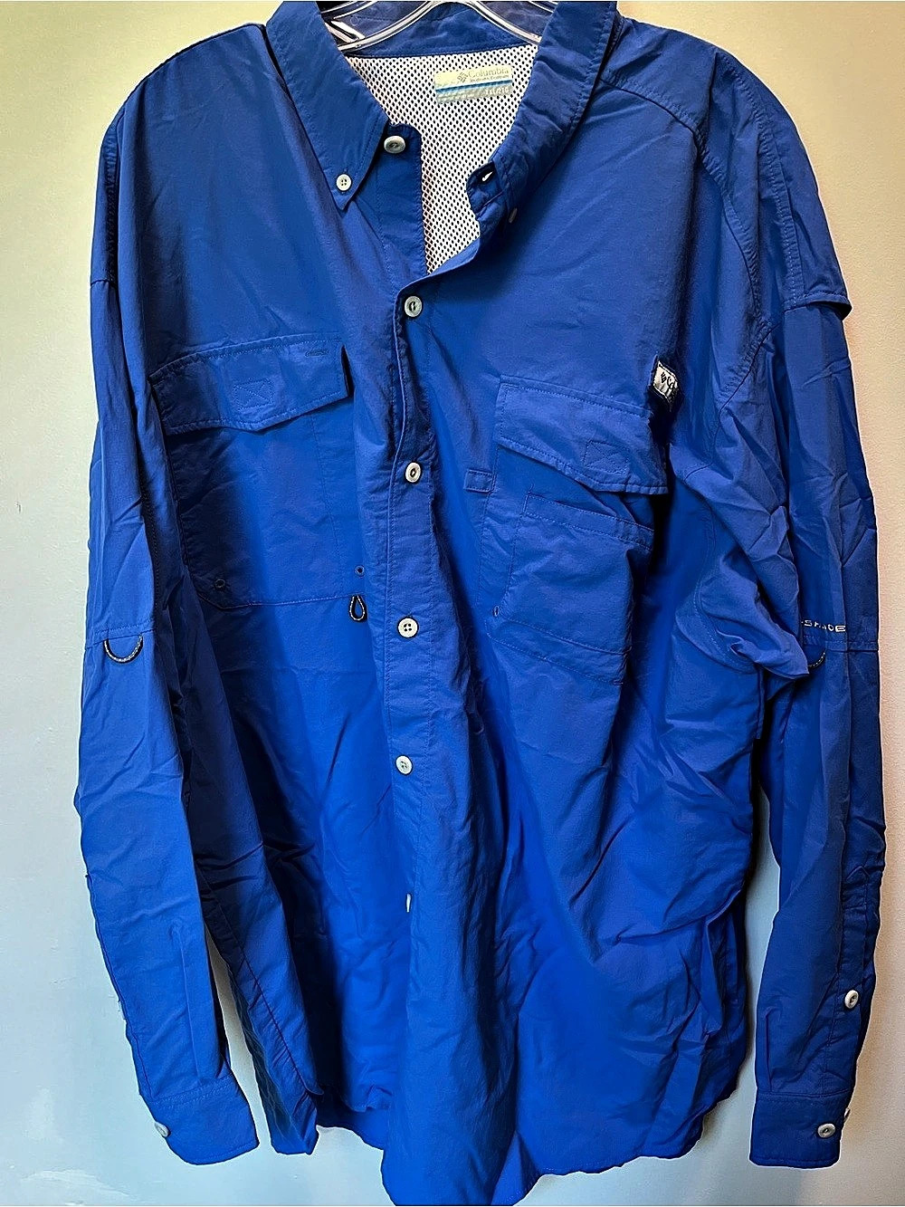 Columbia Tamiami II Long Sleeve Fishing Shirt Blue XXL